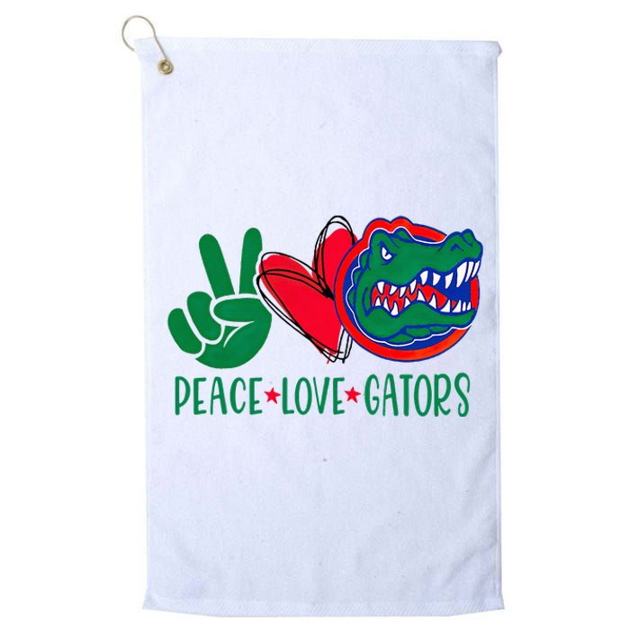 Peace Love Gator Cute Costume Animal Lover Alligator Platinum Collection Golf Towel