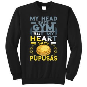 Pupusas Lover Gym Barbell Pupusas Heart El Salvadorian Food Sweatshirt