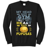 Pupusas Lover Gym Barbell Pupusas Heart El Salvadorian Food Sweatshirt