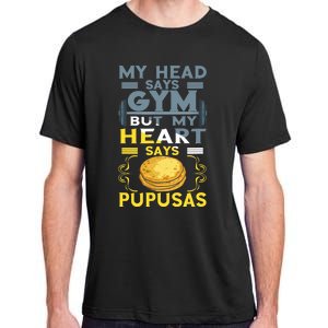 Pupusas Lover Gym Barbell Pupusas Heart El Salvadorian Food Adult ChromaSoft Performance T-Shirt