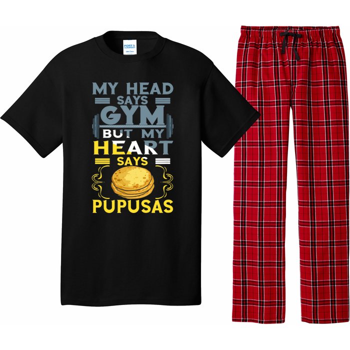 Pupusas Lover Gym Barbell Pupusas Heart El Salvadorian Food Pajama Set