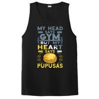 Pupusas Lover Gym Barbell Pupusas Heart El Salvadorian Food PosiCharge Competitor Tank