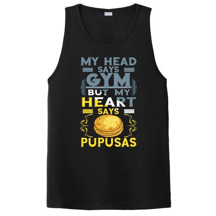 Pupusas Lover Gym Barbell Pupusas Heart El Salvadorian Food PosiCharge Competitor Tank