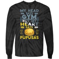 Pupusas Lover Gym Barbell Pupusas Heart El Salvadorian Food Tie-Dye Long Sleeve Shirt