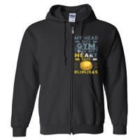 Pupusas Lover Gym Barbell Pupusas Heart El Salvadorian Food Full Zip Hoodie