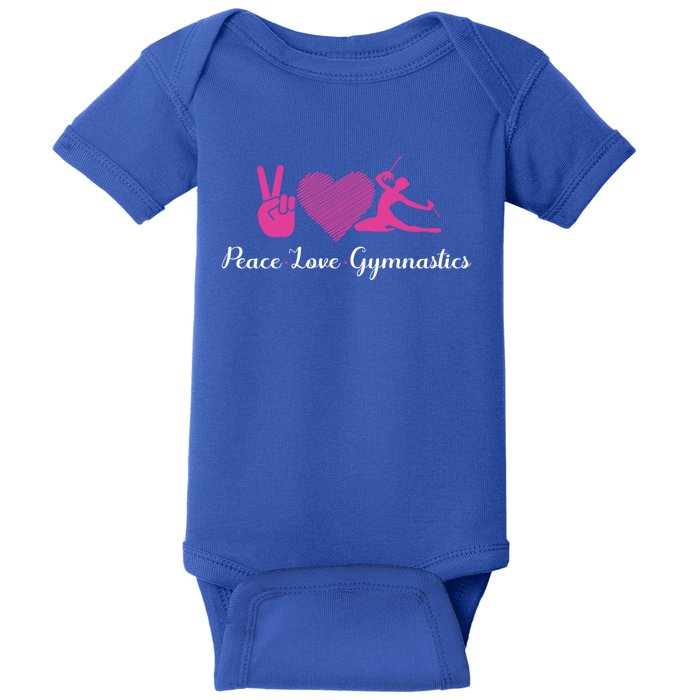 Peace Love Gymnastics Gift Baby Bodysuit