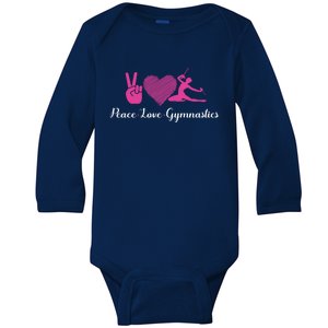 Peace Love Gymnastics Gift Baby Long Sleeve Bodysuit