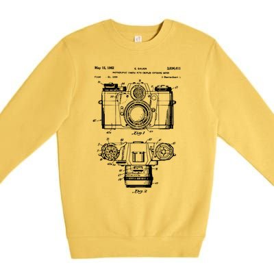 Photography Lover Gift Camera Vintage Patent Print Premium Crewneck Sweatshirt