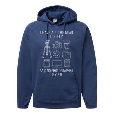 Photography Lover Gift Funny Camera Photographer Tee Performance Fleece Hoodie