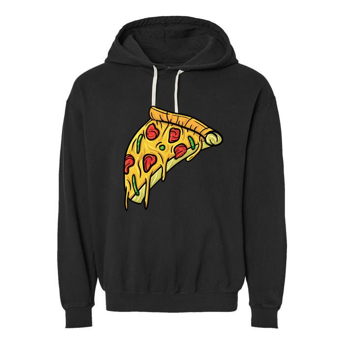 Pizza Lovers, Greasy Slice Of Pizza Garment-Dyed Fleece Hoodie