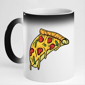 Pizza Lovers, Greasy Slice Of Pizza 11oz Black Color Changing Mug