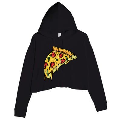 Pizza Lovers, Greasy Slice Of Pizza Crop Fleece Hoodie