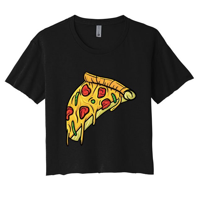 Pizza Lovers, Greasy Slice Of Pizza Crop Top