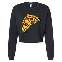 Pizza Lovers, Greasy Slice Of Pizza Cropped Pullover Crew