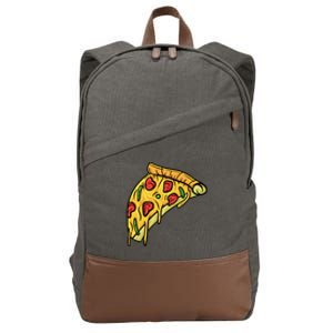 Pizza Lovers, Greasy Slice Of Pizza Cotton Canvas Backpack