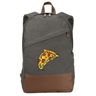 Pizza Lovers, Greasy Slice Of Pizza Cotton Canvas Backpack