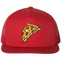 Pizza Lovers, Greasy Slice Of Pizza Flat Bill Trucker Hat