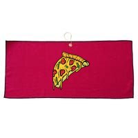 Pizza Lovers, Greasy Slice Of Pizza Large Microfiber Waffle Golf Towel