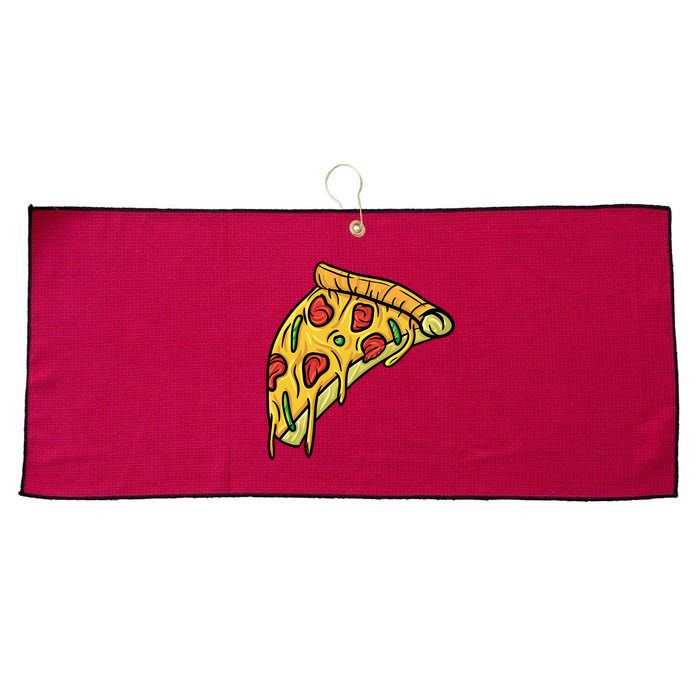 Pizza Lovers, Greasy Slice Of Pizza Large Microfiber Waffle Golf Towel