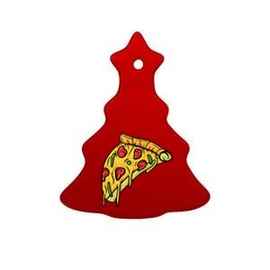 Pizza Lovers, Greasy Slice Of Pizza Ceramic Tree Ornament