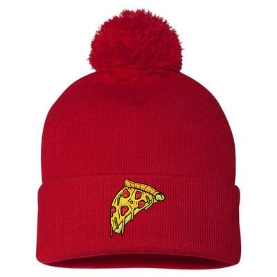 Pizza Lovers, Greasy Slice Of Pizza Pom Pom 12in Knit Beanie