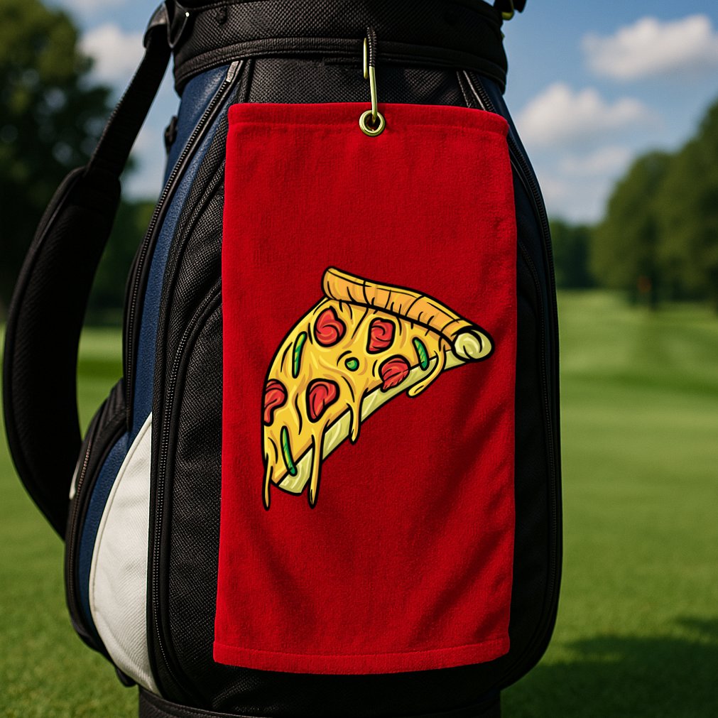 Pizza Lovers, Greasy Slice Of Pizza Golf Towel