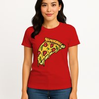 Pizza Lovers, Greasy Slice Of Pizza Womens T-Shirt