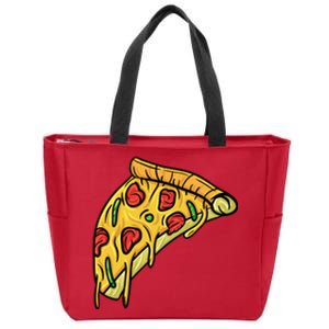 Pizza Lovers, Greasy Slice Of Pizza Zip Tote Bag