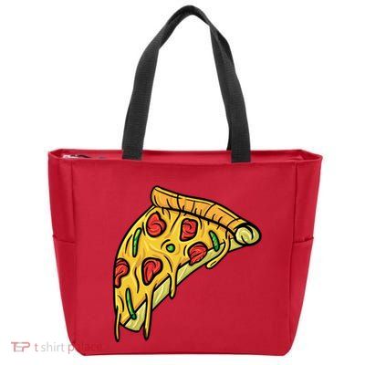 Pizza Lovers, Greasy Slice Of Pizza Zip Tote Bag