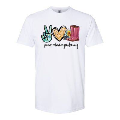 Peace Love Gardening Tools Flowers Garden Lover Fun Gardener Softstyle® CVC T-Shirt