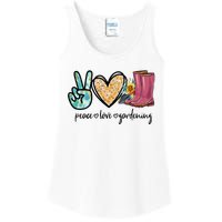 Peace Love Gardening Tools Flowers Garden Lover Fun Gardener Ladies Essential Tank