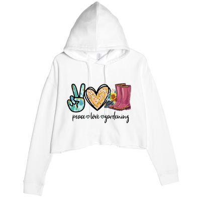 Peace Love Gardening Tools Flowers Garden Lover Fun Gardener Crop Fleece Hoodie