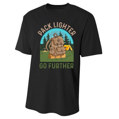 Pack Lighter Go Further Camping Vintage Retro Performance Sprint T-Shirt