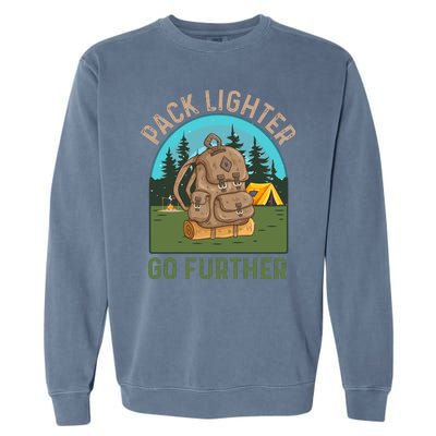 Pack Lighter Go Further Camping Vintage Retro Garment-Dyed Sweatshirt