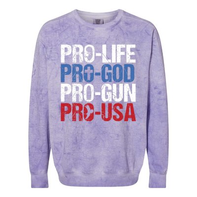 Pro Life God Gun USA Conservative Republican Pro America Colorblast Crewneck Sweatshirt