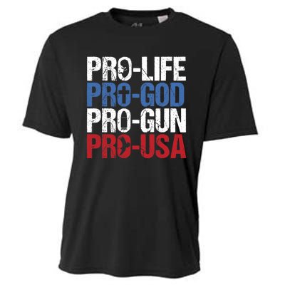 Pro Life God Gun USA Conservative Republican Pro America Cooling Performance Crew T-Shirt