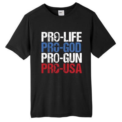 Pro Life God Gun USA Conservative Republican Pro America Tall Fusion ChromaSoft Performance T-Shirt