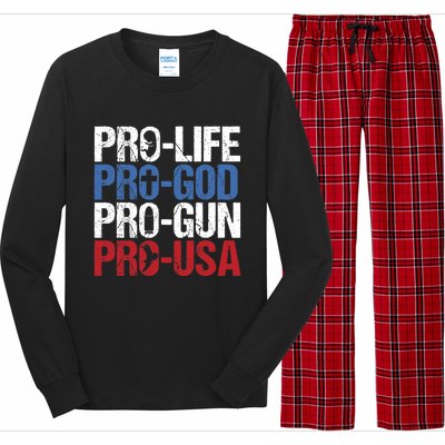 Pro Life God Gun USA Conservative Republican Pro America Long Sleeve Pajama Set