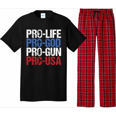 Pro Life God Gun USA Conservative Republican Pro America Pajama Set