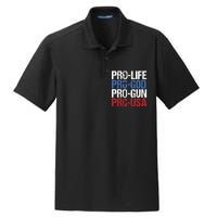 Pro Life God Gun USA Conservative Republican Pro America Dry Zone Grid Polo