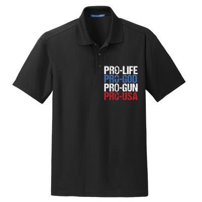 Pro Life God Gun USA Conservative Republican Pro America Dry Zone Grid Polo