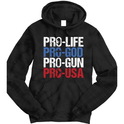 Pro Life God Gun USA Conservative Republican Pro America Tie Dye Hoodie