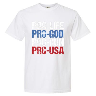 Pro Life God Gun USA Conservative Republican Pro America Garment-Dyed Heavyweight T-Shirt