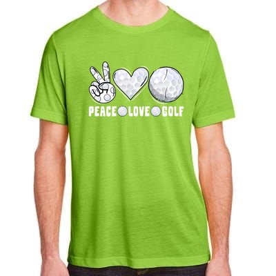 Peace Love Golf Funny Mommy Dad Son Daughter Gift Adult ChromaSoft Performance T-Shirt