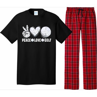 Peace Love Golf Funny Mommy Dad Son Daughter Gift Pajama Set