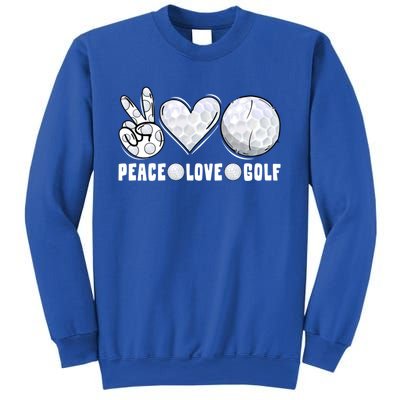 Peace Love Golf Funny Mommy Dad Son Daughter Gift Sweatshirt