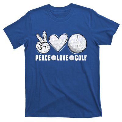 Peace Love Golf Funny Mommy Dad Son Daughter Gift T-Shirt