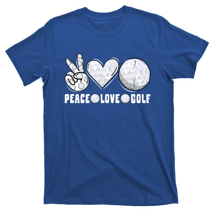 Peace Love Golf Funny Mommy Dad Son Daughter Gift T-Shirt