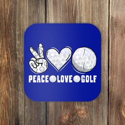 Peace Love Golf Funny Mommy Dad Son Daughter Gift Coaster