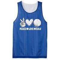 Peace Love Golf Funny Mommy Dad Son Daughter Gift Mesh Reversible Basketball Jersey Tank